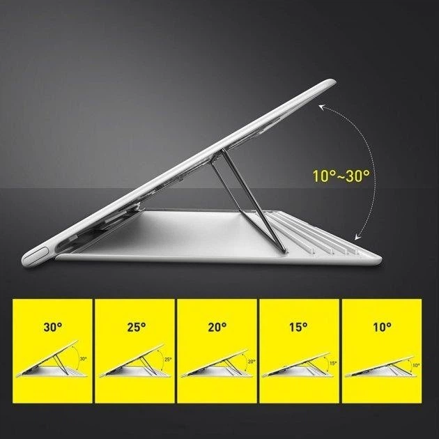 Подставка для ноутбука Baseus Lets go Mesh Portable Laptop Stand Серый - Фото 8 Подставка для ноутбука Baseus Lets go Mesh Portable Laptop Stand Серый - зображення 8