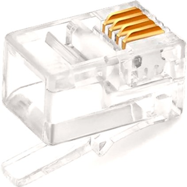 Коннектор Voltronic RJ-11 6P4C UTP Cat-3 1000 шт Transparent (RJ-11 ...