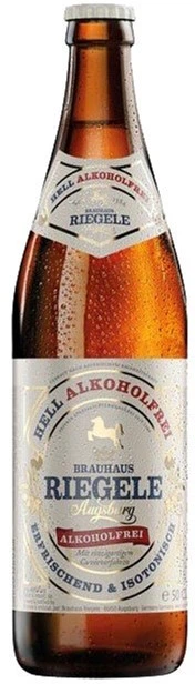 Пиво Riegele Hell Alcoholfrei світле безалкогольне фільтроване 0.5% 0.5 л (250010602019_1) - Фото 1 Пиво Riegele Hell Alcoholfrei світле безалкогольне фільтроване 0.5% 0.5 л (250010602019_1) - зображення 1
