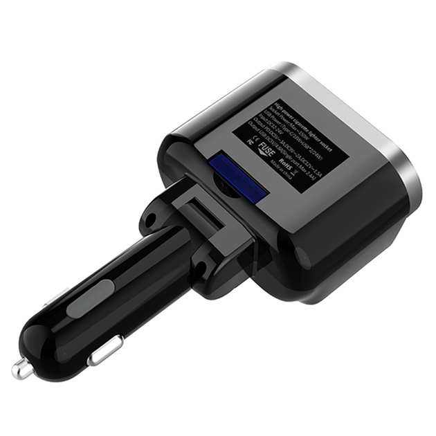 Автомобильный двойник разветвитель прикуриватель с вольтметром, Type-С ...