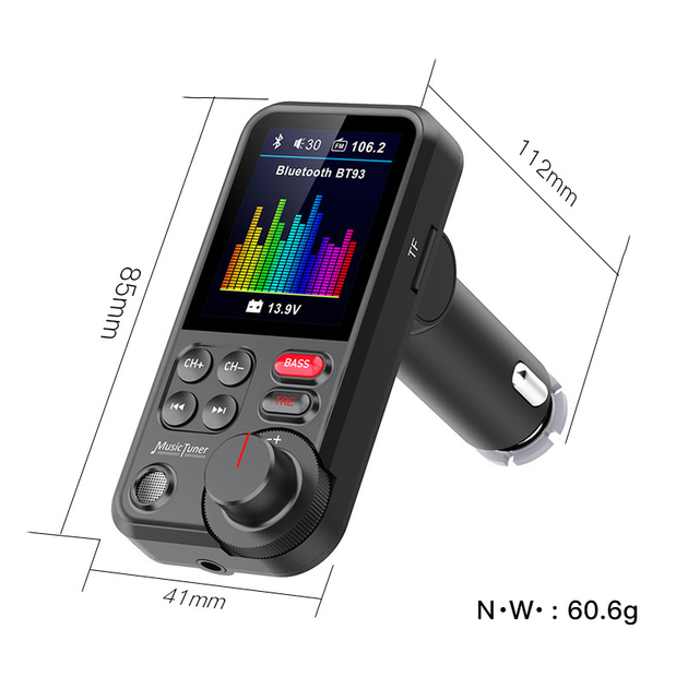 ФМ модулятор Terra BT93, вольтметр, зарядка QC3.0, Bluetooth 5.0, эквалайзер, TFT дисплей - Фото 3 ФМ модулятор Terra BT93, вольтметр, зарядка QC3.0, Bluetooth 5.0, эквалайзер, TFT дисплей - изображение 3