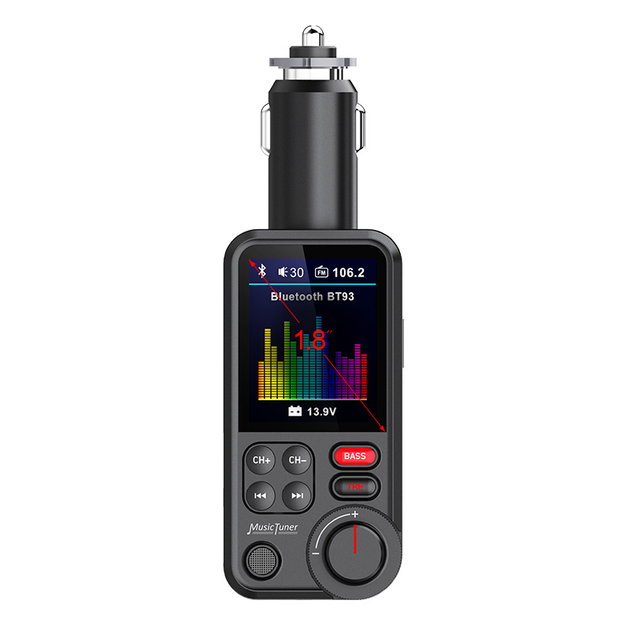 ФМ модулятор Terra BT93, вольтметр, зарядка QC3.0, Bluetooth 5.0, эквалайзер, TFT дисплей - Фото 5 ФМ модулятор Terra BT93, вольтметр, зарядка QC3.0, Bluetooth 5.0, эквалайзер, TFT дисплей - изображение 5