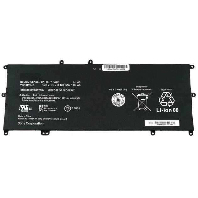 Батарея для ноутбука Sony BPS40 (VGP-BPS40, Sony Vaio SVF14 и SVF15 series) 15V 3170mAh 48Wh Black High Copy (2158145) - изображение 2