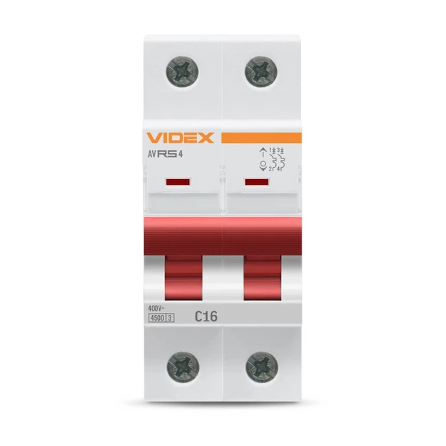 Автоматичний вимикач Videx RS4 RESIST 2п 16А С 4,5кА (VF-RS4-AV2C16) - зображення 2