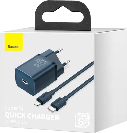 Ładowarka sieciowa Baseus Super Si Quick Charger 1C 20W EU Sets Blue (z kablem) (TZCCSUP-B03) - obraz 2