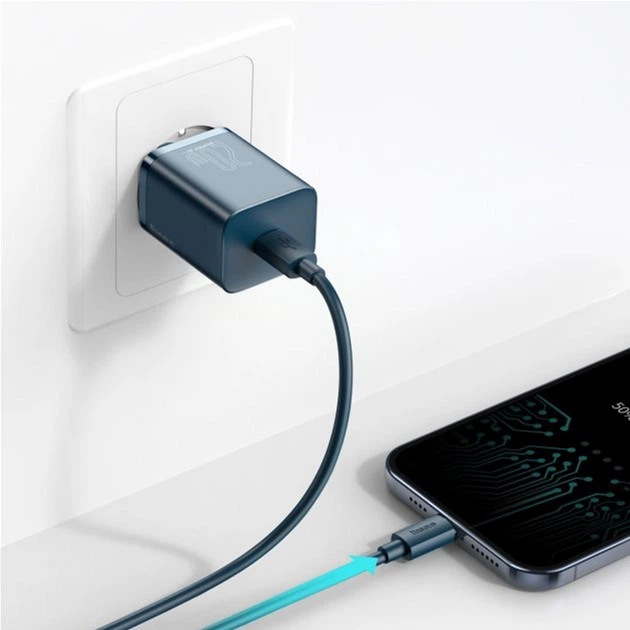 Ładowarka sieciowa Baseus Super Si Quick Charger 1C 20W EU Sets Blue (z kablem) (TZCCSUP-B03) - obraz 8