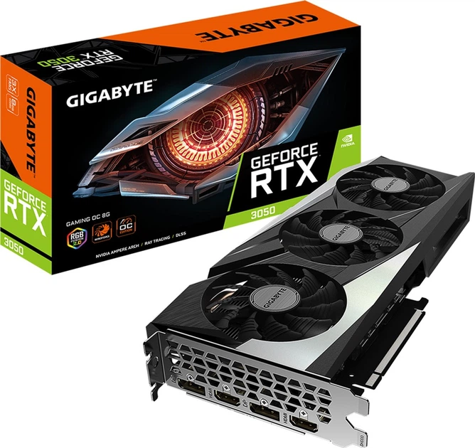 Видеокарта Gigabyte PCI-Ex GeForce RTX 3050 Gaming OC 8GB GDDR6