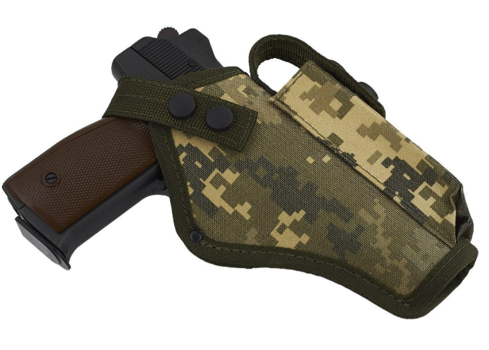Кобура АПС (Автоматический пистолет Стечкина) поясная с чехлом под магазин (OXFORD 600D, пиксель)97359 - изображение 1