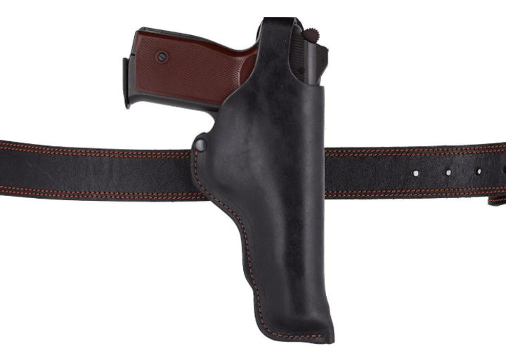 Кобура АПС (Автоматический пистолет Стечкина) поясная не формованная (кожа, черная) - зображення 2