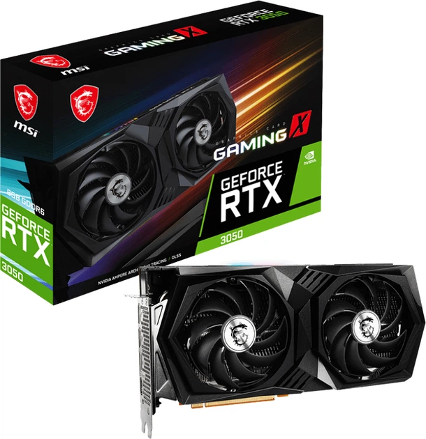 Видеокарта MSI PCI-Ex GeForce RTX 3050 Gaming X 8GB GDDR6 (128bit