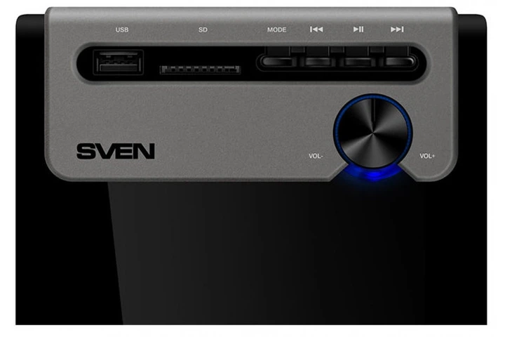 Колонки 2.1 SVEN MS-110 220 В 10Вт дерево (MDF) Чёрные - изображение 4