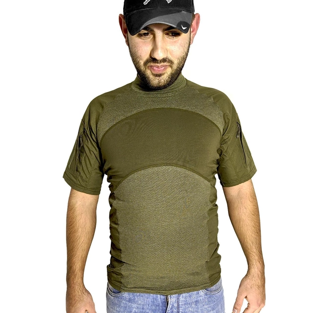 Армейская тактическая футболка Lesko A424 Green M с коротким рукавом военная (F_4253-12430) - изображение 1