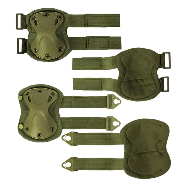 Тактичний штурмовий комплект захисту AOKALI F001 Green наколінники + налокотники штурмові (F_8294-29814) - зображення 2