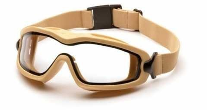 Захисні, тактичні окуляри з ущільнювачем Pyramex V2G-Plus (XP) TAN Anti-Fog, прозорі - зображення 1