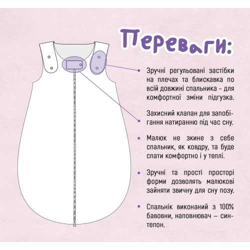Cпальник для малюків Baby Veres Summer Bunny pink 56-74 см 125.05 - Фото 2 Cпальник для малюків Baby Veres Summer Bunny pink 56-74 см 125.05 - зображення 2