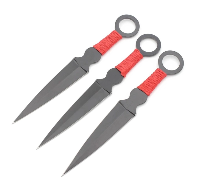 Ножі метальні (кунаі) RED комплект 3 в 1 - зображення 2