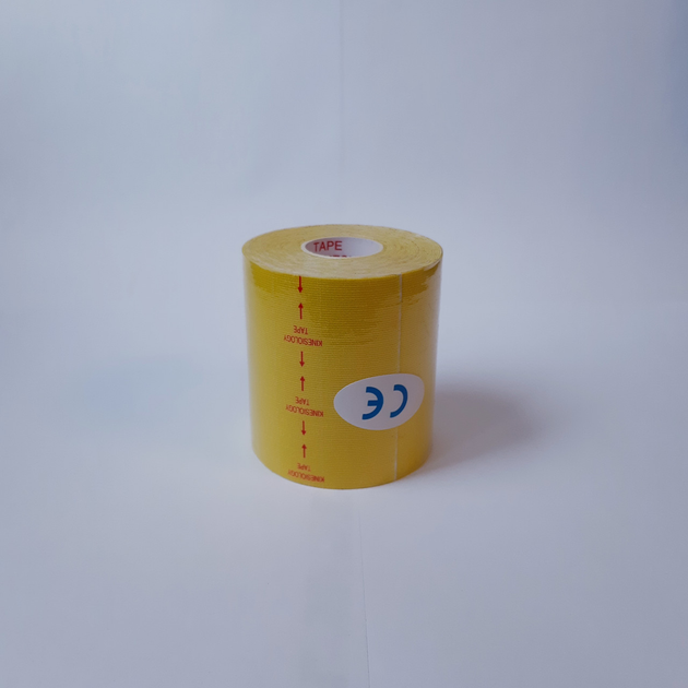 Кінезіо тейп Kinesiology Tape 7,5см х 5м жовтий - зображення 1