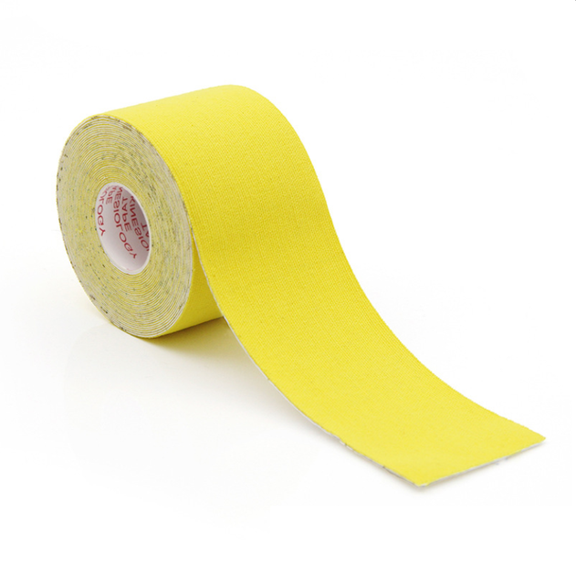 Кінезіо тейп Kinesiology Tape 5см х 5м жовтий - зображення 1
