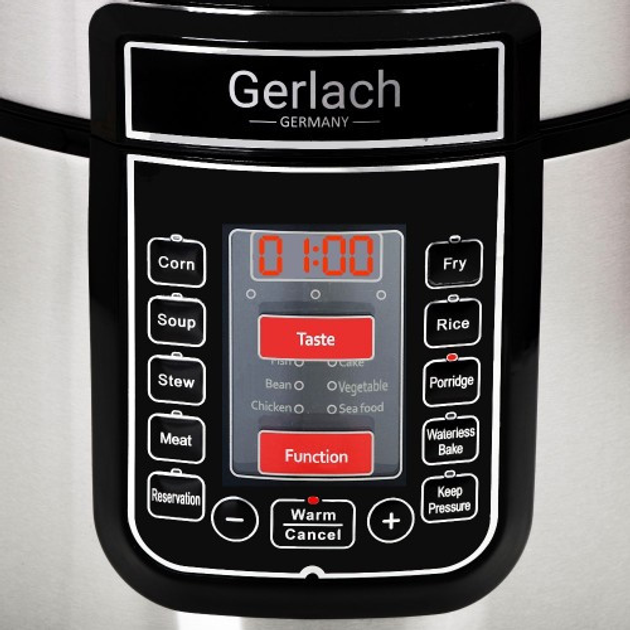 Мультиварка - скороварка Gerlach GL 6412 с чашей из нержавеющей стали 6 л 1000 Вт 14 программ и автоотключение - изображение 5