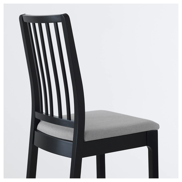 Кухонний стілець EKEDALEN IKEA 004.343.95 чорний/сірий - Фото 5 Кухонний стілець EKEDALEN IKEA 004.343.95 чорний/сірий - зображення 5