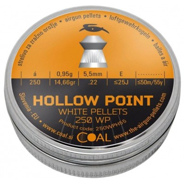 Пульки Coal Hollow Point 5,5 мм 250 шт/уп (250WPH55) - изображение 1
