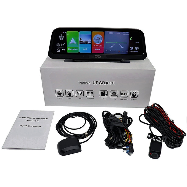Видеорегистратор на торпеду 10" 4G Sim GPS Android Bluetooth FM передатчик Full HD GF E98 Plus / 4Ядра / 32Gb / 2Gb Ram / с камерой заднего вида - зображення 10