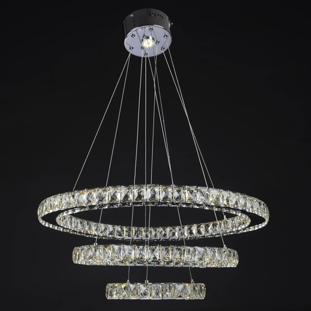 Люстра світлодіодна підвісна кришталеві кільця BR-967S/68 LED CH Brille 22-429 - зображення 3