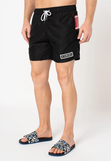 Шорти пляжні чоловічі Iceberg Medium Boardshort ICE1MBM02 XL Чорні (8051884146089) - зображення 3