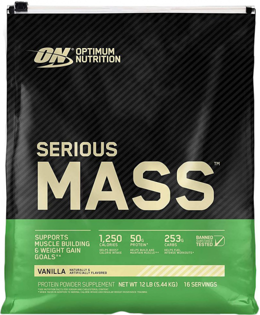 Гейнеры Optimum Nutrition Serious Mass 5,443 кг - ваниль - изображение 1