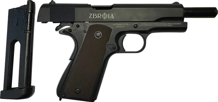 Пневматичний пістолет ZBROIA M1911 Blowback - зображення 2