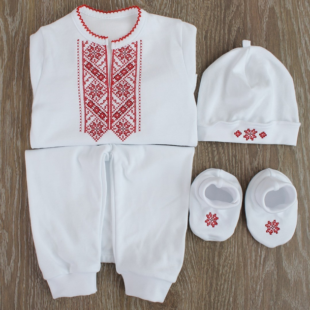 Костюмчик для мальчика Красный узор 56 см белый от продавца: Timmy Kids ...