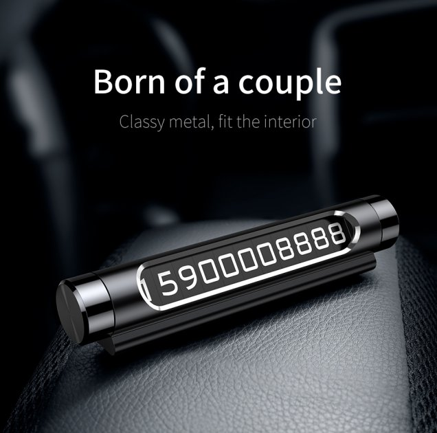 Автомобильная парковочная табличка Baseus Metal Temporary Parking Number Card (ACNUM-01) Black [59297] - изображение 2