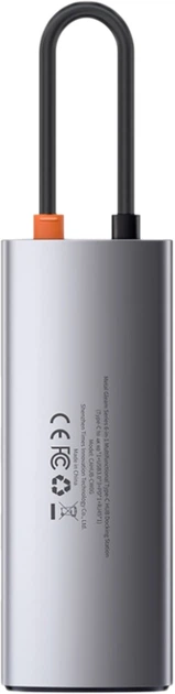 USB Hub Baseus CAHUB-CW0G Metal Gleam Series 6-in-1 Multifunctional Type-C Gray (CAHUB-CW0G) - obraz 2