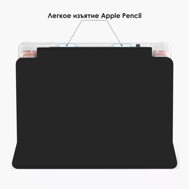 Силиконовый чехол Fruct Protect Plus для iPad 10.2 2019/2020/2021/2022 Противоударный с держателем для стилуса Черный - изображение 7