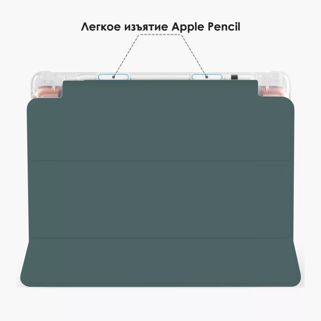 Силиконовый чехол Fruct Protect Plus для iPad 9.7 (2017-2018) Противоударный с держателем для стилуса Темно-зеленый - изображение 7
