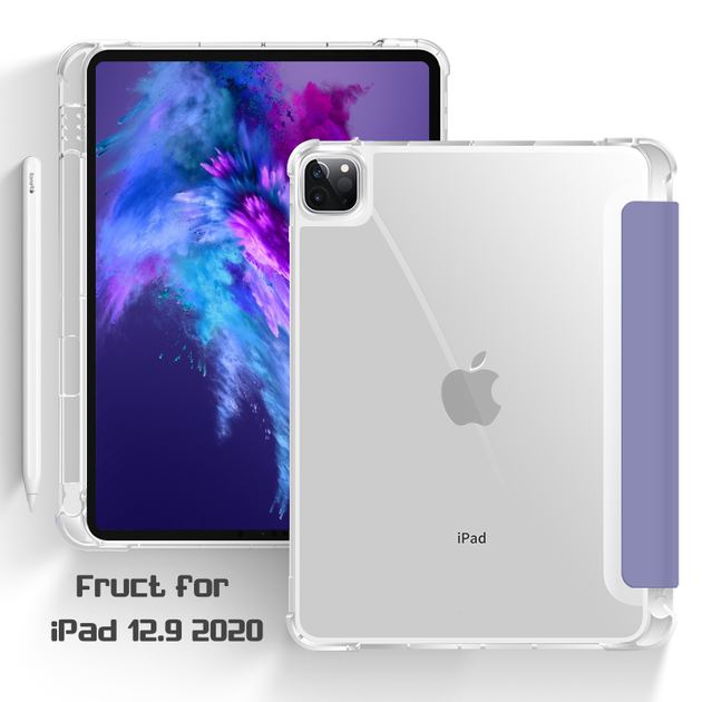 Силиконовый чехол Fruct Protect Plus для iPad 12.9 2018-22 Противоударный с держателем для стилуса Фиолетовый - изображение 2