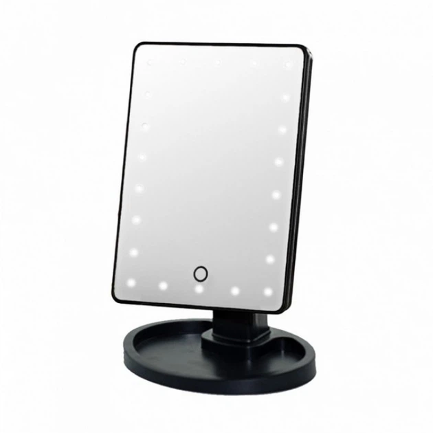 Настольное зеркало с LED подсветкой Large LED Mirror(черный) - Фото 1 Настольное зеркало с LED подсветкой Large LED Mirror(черный) - изображение 1