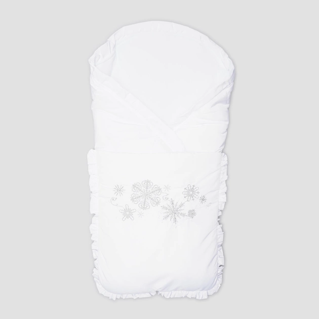 Зимний конверт для новорожденного утепленный Модный карапуз Снежинки 03-00468 52-68 см Серебристый (4822306046836) 
