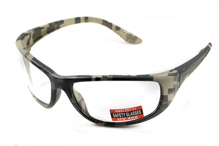 Балістичні окуляри Global Vision Hercules-6 digital camo clear прозорі в замасковані оправі - зображення 2