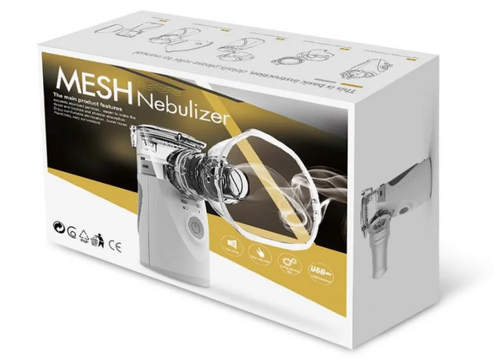 Ингалятор небулайзер Mesh Nebulizer YM-252 100 KHZ портативный Серый - Фото 4 Ингалятор небулайзер Mesh Nebulizer YM-252 100 KHZ портативный Серый - изображение 4