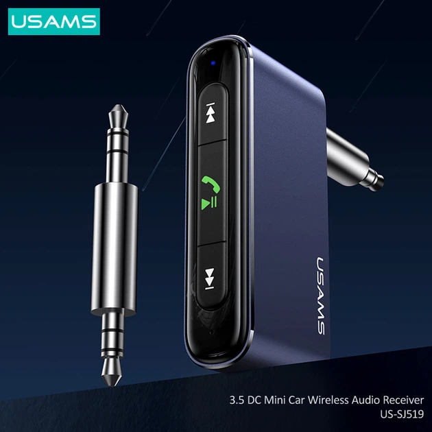 Аудиоадаптер универсальный USAMS 3.5DC Mini Car Wireless Audio Receiver US-SJ519 |BT5.0, Mic, 6Hours| 4895873 - изображение 4