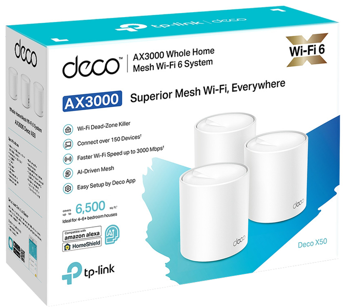 Маршрутизатор TP-LINK Deco X50 (3-pack) MESH система WiFi6