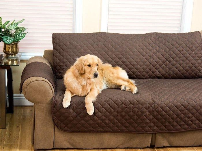 Покрывало накидка на диван двустороннее Couch Coat коричневый бежевый - изображение 3