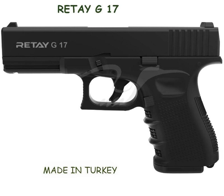Пистолет стартовый Retay G17 кал. 9 мм. Цвет - black.+Патрон холостой STS кал. 9 мм P.A. 50 шт в подарок - изображение 2