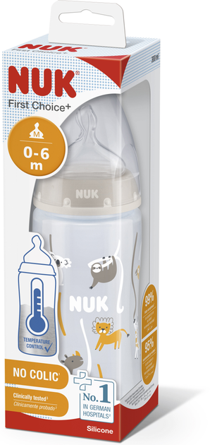 Пляшечка NUK First Choice Plus Сафарі 300 мл Бежева (4008600418153) - зображення 2