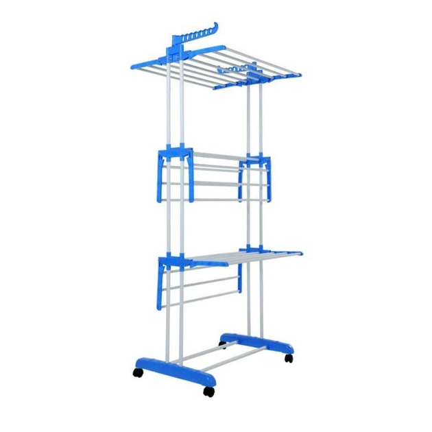 Сушилка для белья напольная Tiers Garment Rack With Wheels Синяя (9665GRMNT) - изображение 3