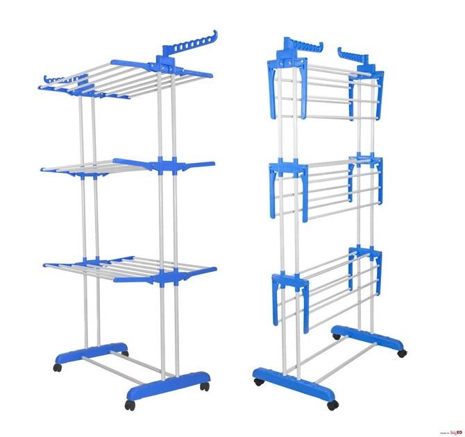 Сушилка для белья напольная Tiers Garment Rack With Wheels Синяя (9665GRMNT) - изображение 5