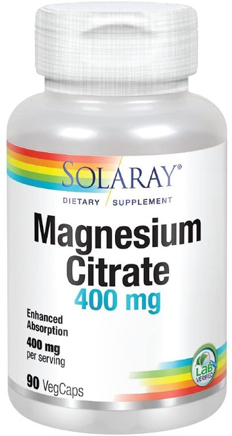 Магний цитрат Magnesium Citrate Solaray 400 мг 90 капсул (SR086) – фото ...