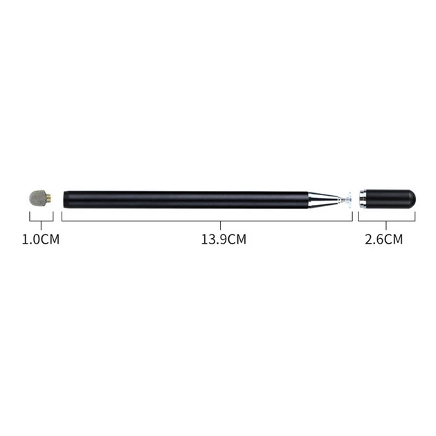 Стілус універсальний Goojodoq 2 в 1 Capacitive Fiber Mini Metal Grey - зображення 2