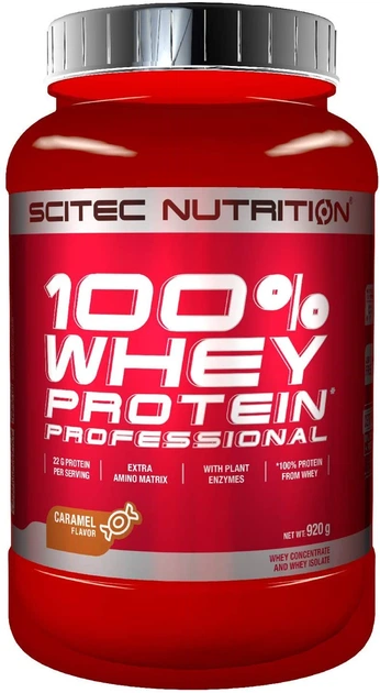 Протеїн 100% Whey Protein Proffessional Scitec Nutrition карамель 920 г (SN033) - зображення 2